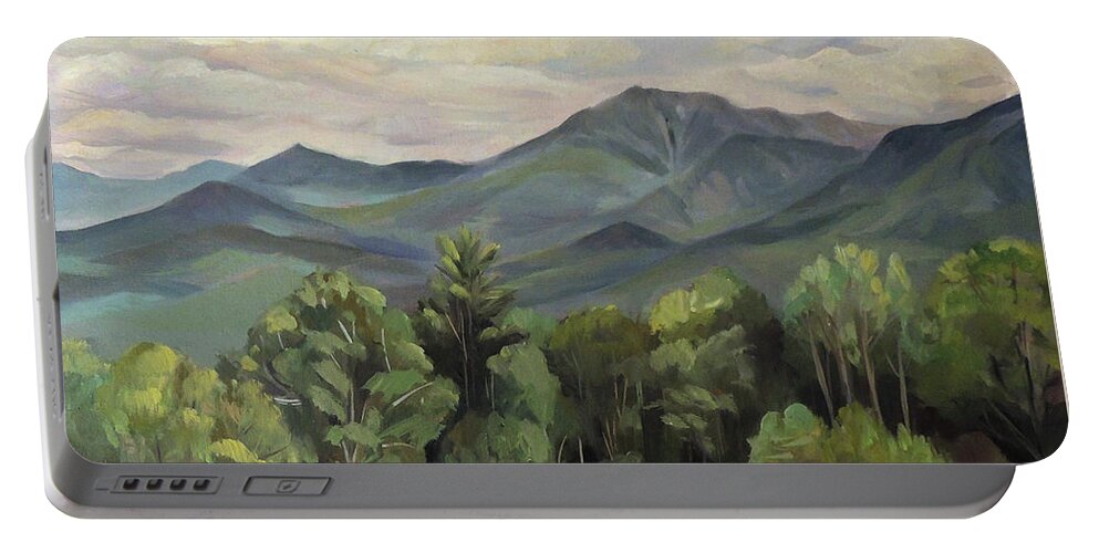 White Mountain Paintngs Portable Battery Charger featuring the painting Mount LaFayette from Sugar Hill New Hampshire by Nancy Griswold