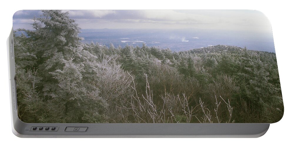 New Hampshire Portable Battery Charger featuring the photograph Mount Monadnock Ice Storm by John Burk