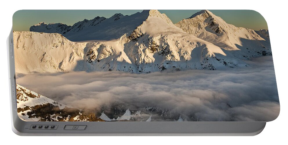 00439747 Portable Battery Charger featuring the photograph Mount Pollux And Mount Castor At Dawn by Colin Monteath