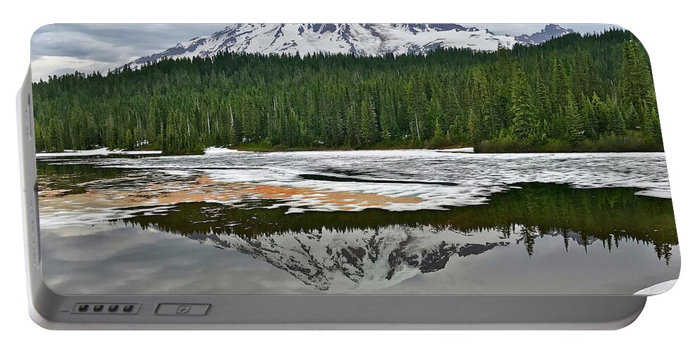Mount Rainier Portable Battery Charger featuring the photograph Mount Rainier from Reflection Lakes by Don Mercer