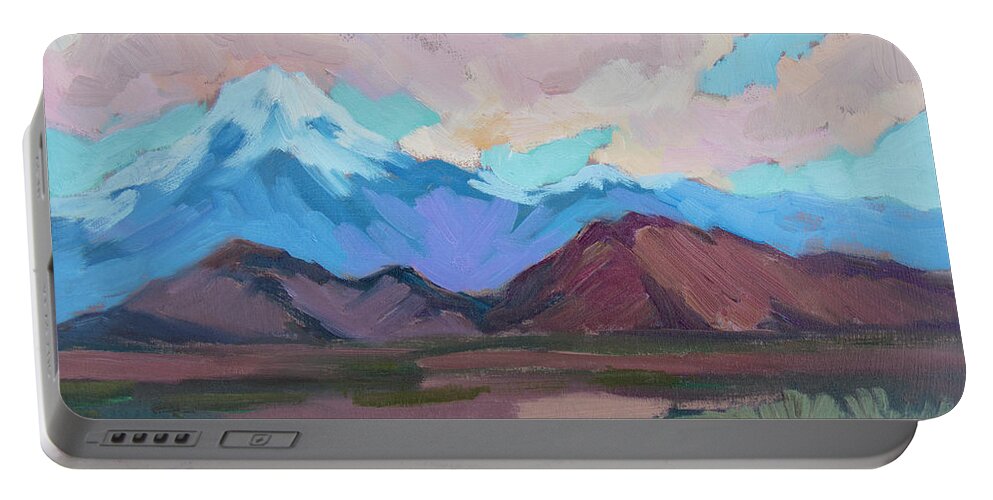 San Gorgonio Portable Battery Charger featuring the painting Mount San Gorgonio by Diane McClary