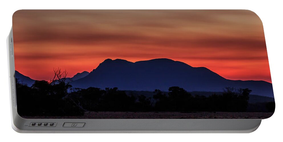 Sunset Portable Battery Charger featuring the photograph Mount Trio Sunset by Robert Caddy