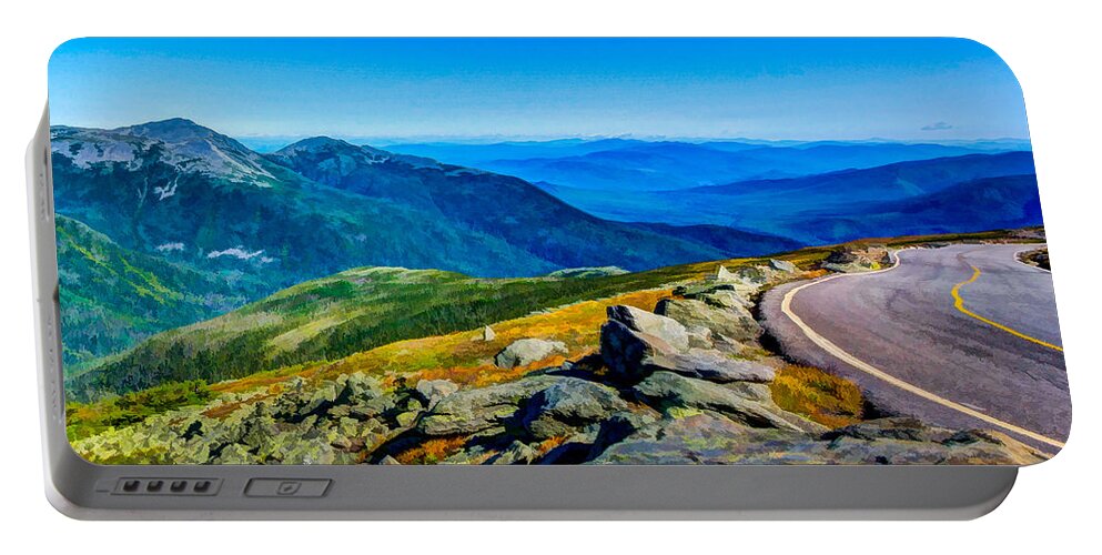 White Mountains Portable Battery Charger featuring the photograph Mount Washington Auto Road by David Thompsen