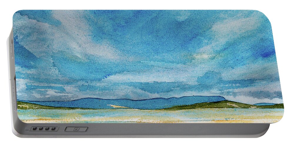 Afternoon Portable Battery Charger featuring the painting View of Mount Wellington from South Bruny Island by Dorothy Darden