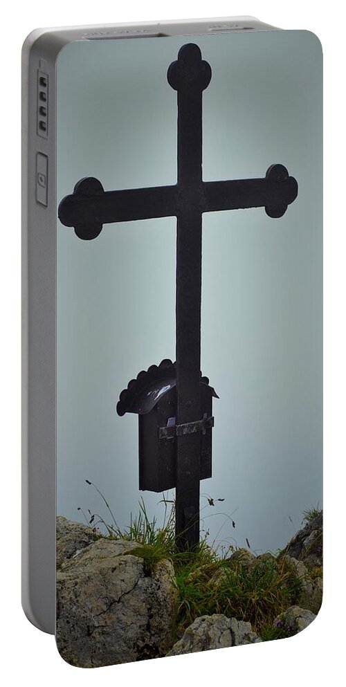 Cross Portable Battery Charger featuring the photograph Mountain Cross by Mark Mitchell