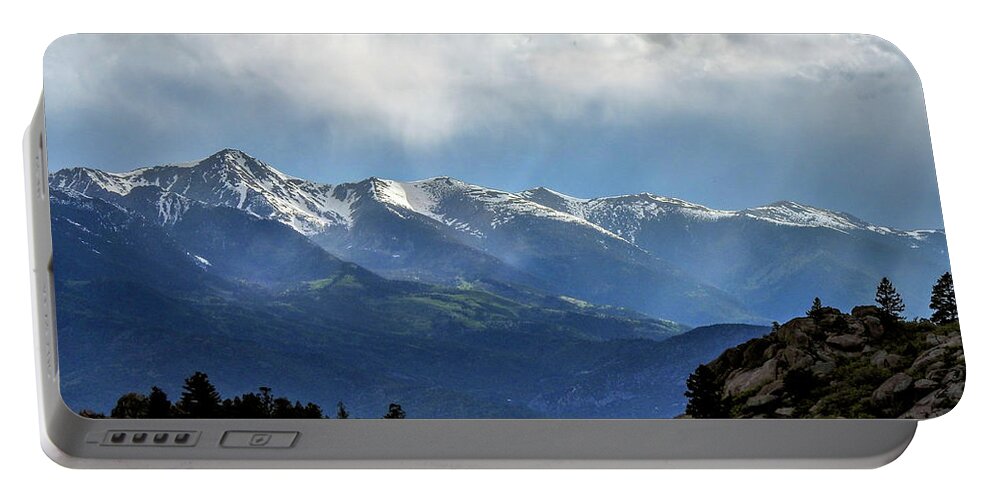 Rocky Mountains Portable Battery Charger featuring the photograph Mountain Moodiness by Dawn Key