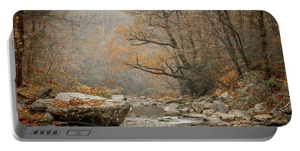 Mountain Portable Battery Charger featuring the photograph Mountain Stream in Fall #2 by Tom Claud