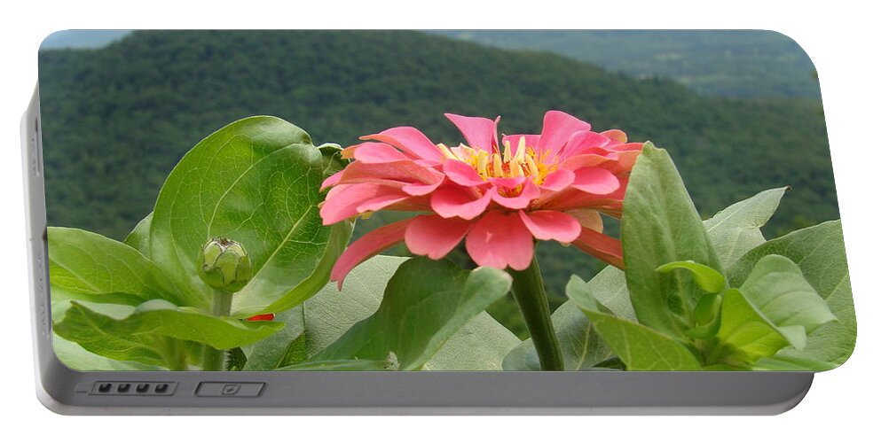 Mountain Top Portable Battery Charger featuring the photograph Mountain Top Flower by Mary Halpin