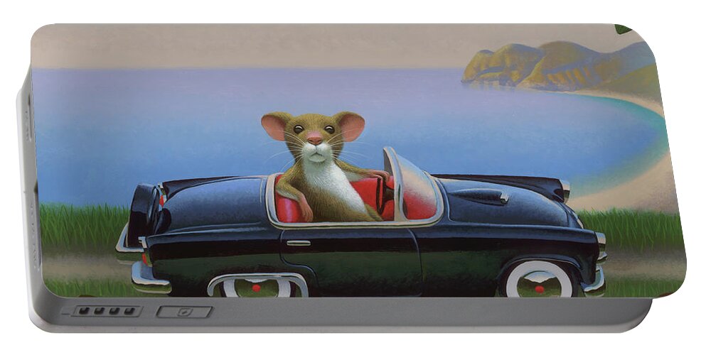 Mouse Portable Battery Charger featuring the painting Mouster by Chris Miles