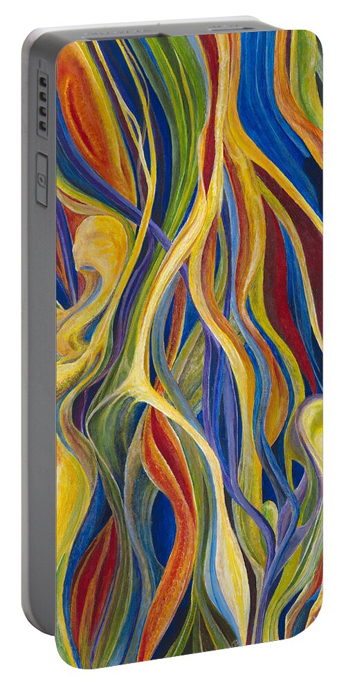 Acrylic Portable Battery Charger featuring the drawing Moving Colour I by Mark Johnson