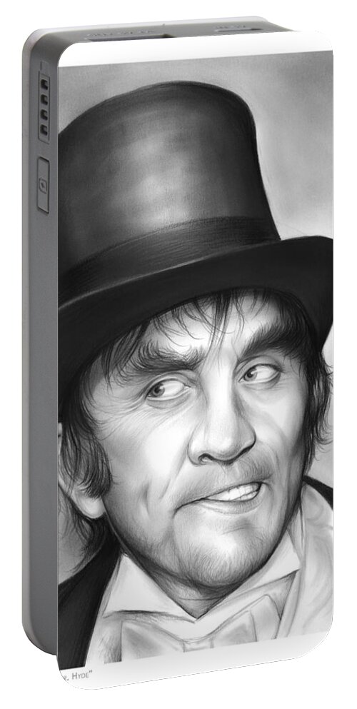 Kirk Douglas Portable Battery Charger featuring the drawing Mr Hyde by Greg Joens