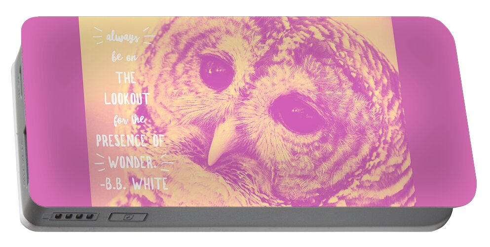 #owl. #photography Portable Battery Charger featuring the photograph Mr. Owl by Rebekah Zivicki