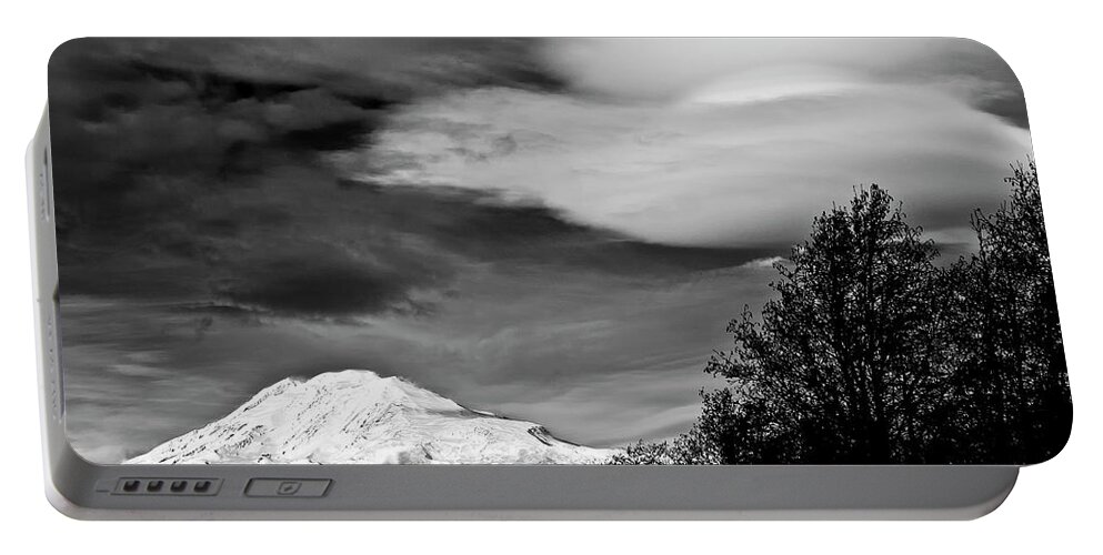 Lenticular Clouds Portable Battery Charger featuring the photograph Mt Adams with Lenticular Cloud by Albert Seger