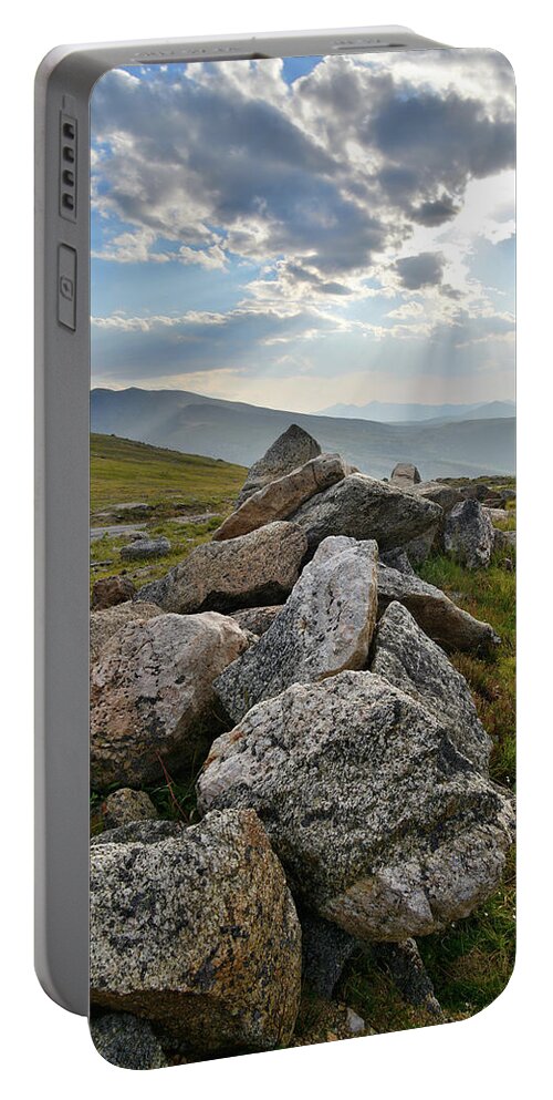 Mt. Evans Portable Battery Charger featuring the photograph Mt. Evans Sunset by Ray Mathis