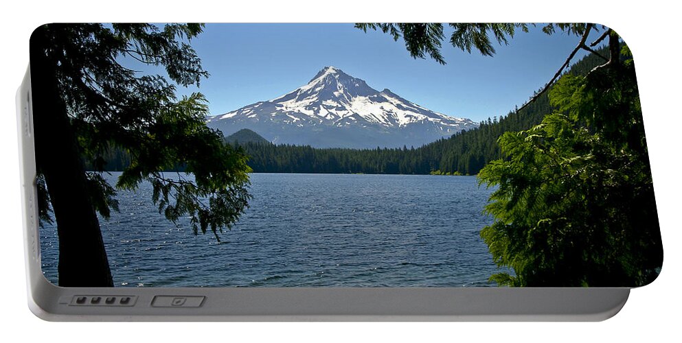 Lakes Portable Battery Charger featuring the photograph Mt Hood over Lost Lake by Albert Seger