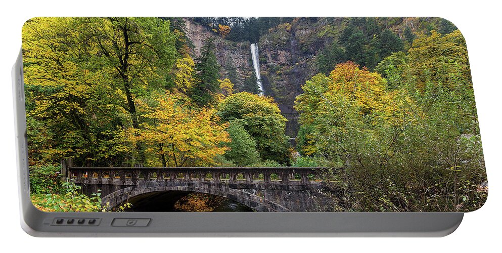 Multnomah Falls Portable Battery Charger featuring the photograph Multnomah Falls along Old Columbia Highway by David Gn