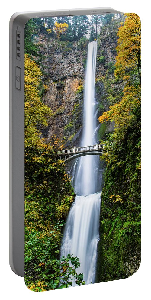 Landscape Portable Battery Charger featuring the photograph Multnomah Falls - Columbia gorge by Hisao Mogi