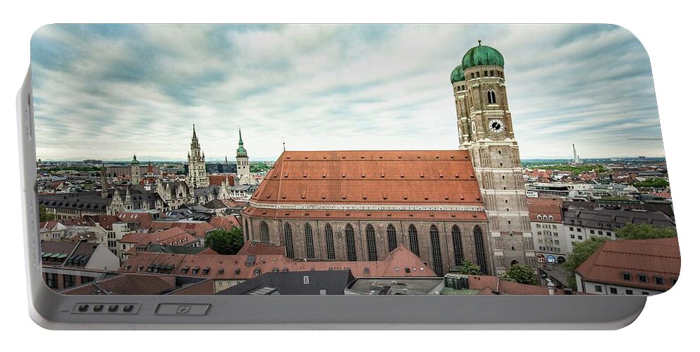 Bavaria Portable Battery Charger featuring the photograph Munich - Frauenkirche by Hannes Cmarits