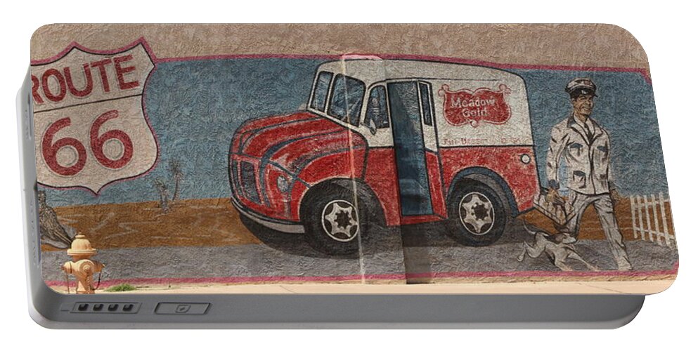 Mural Portable Battery Charger featuring the photograph Mural on Historic Route 66 by Colleen Cornelius