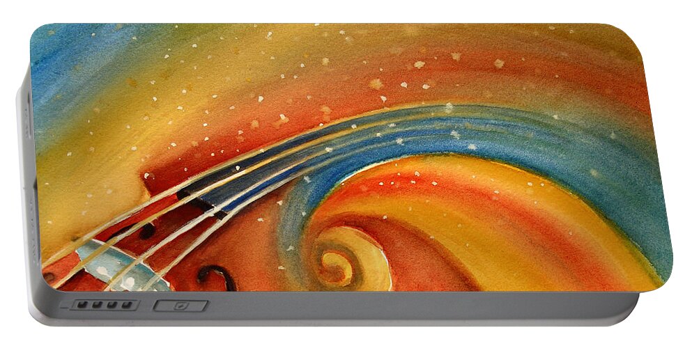 Music Portable Battery Charger featuring the painting Music in the Spirit by Allison Ashton