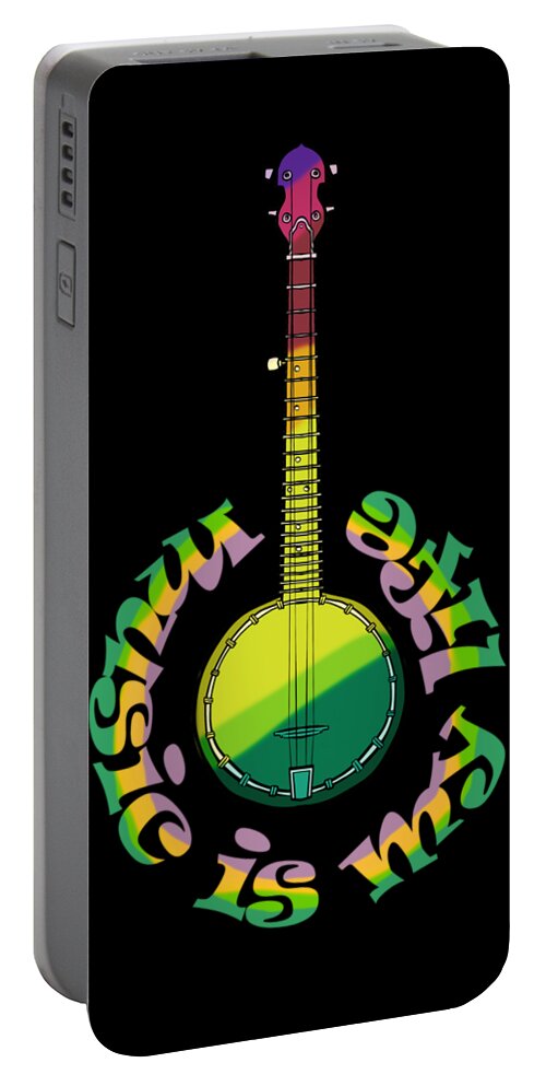 Music Portable Battery Charger featuring the digital art Music is my Life by Piotr Dulski