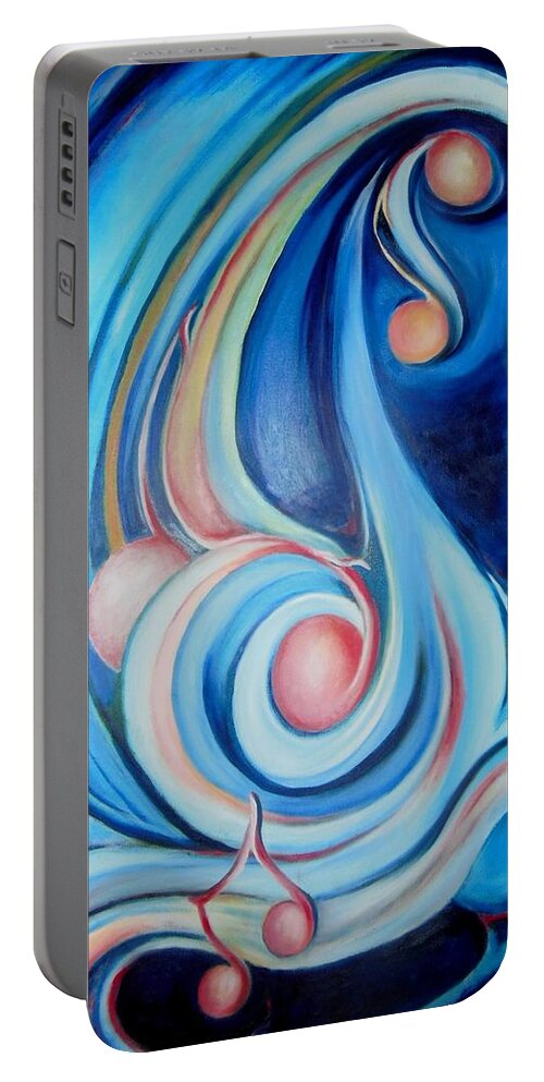 Music Art Portable Battery Charger featuring the painting Music of the Spheres by Jordana Sands