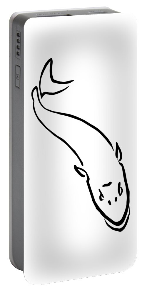 Musky Portable Battery Charger featuring the digital art Musky Lurking Below by Geoff Strehlow