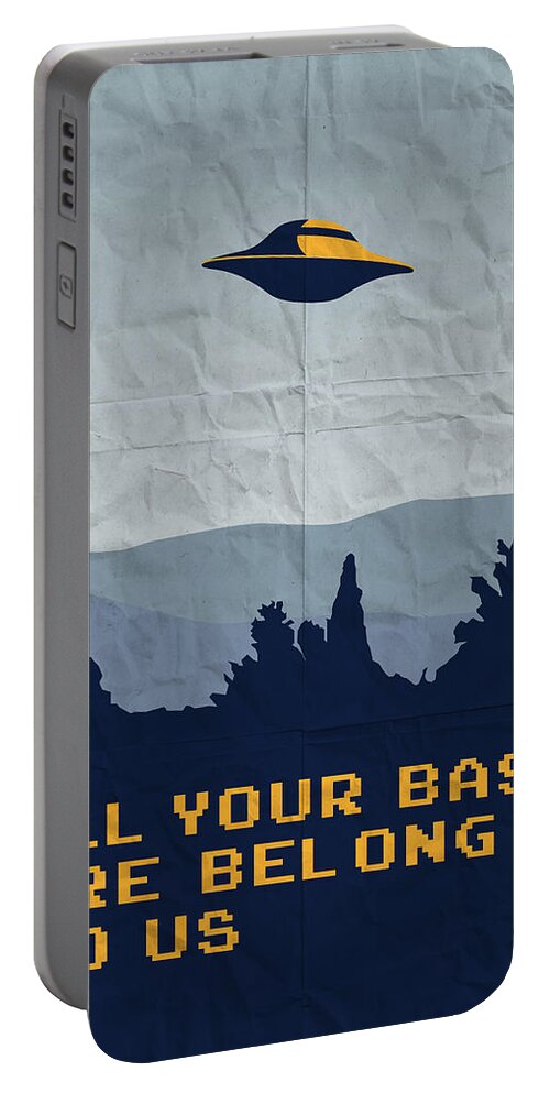 Classic Portable Battery Charger featuring the digital art My All your base are belong to us meets x-files I want to believe poster by Chungkong Art
