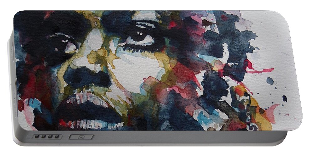 Nina Simone Portable Battery Charger featuring the painting My Baby Just Cares For Me by Paul Lovering