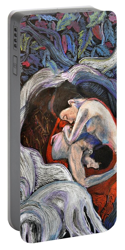 Lovers Portable Battery Charger featuring the painting My Haven by Stefan Duncan