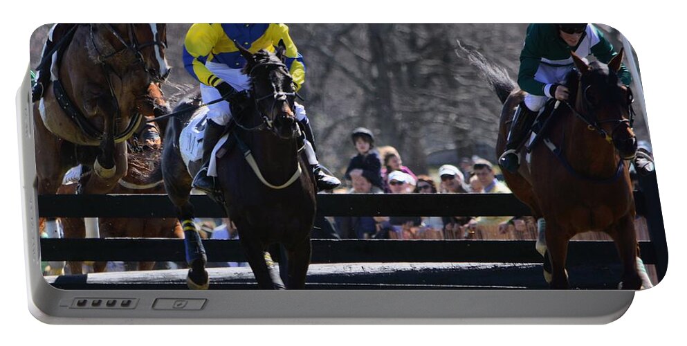 Horse Racing Portable Battery Charger featuring the photograph My Lady's Manor-3 by Robert McCubbin