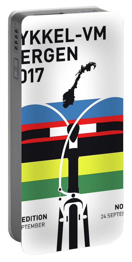 2017 Portable Battery Charger featuring the digital art My Road World Championships Minimal Poster 2017 by Chungkong Art