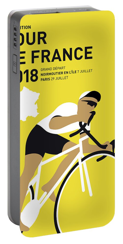 2018 Portable Battery Charger featuring the digital art My Tour De France Minimal Poster 2018 by Chungkong Art