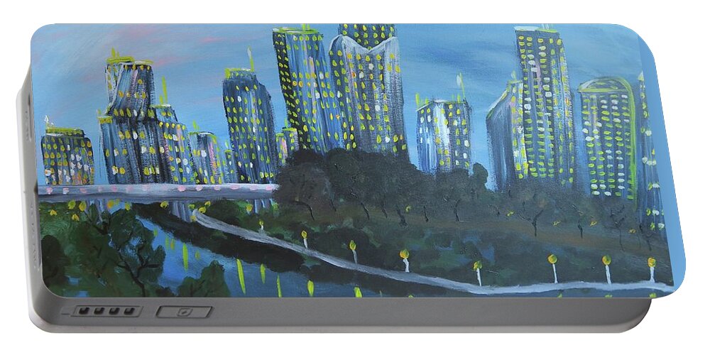  Portable Battery Charger featuring the photograph My Town H-Town by Etta Harris