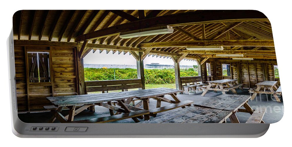 Beach Portable Battery Charger featuring the photograph Myrtle Beach State Park Picnic Shelter by David Smith