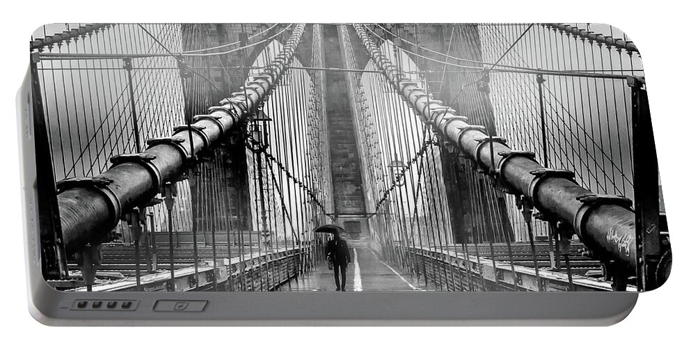 Brooklyn Bridge Portable Battery Charger featuring the photograph Mystery Manhattan by Az Jackson