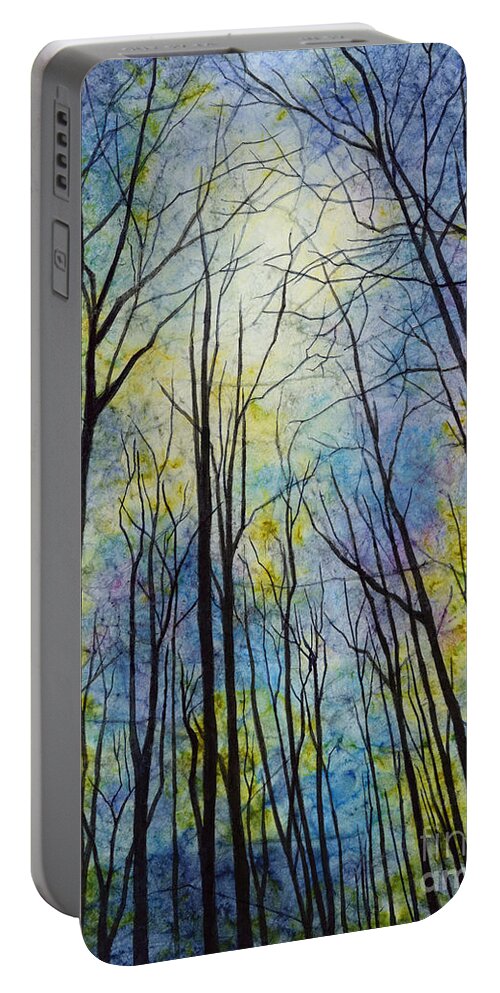 Mystic Portable Battery Charger featuring the painting Mystic Forest by Hailey E Herrera