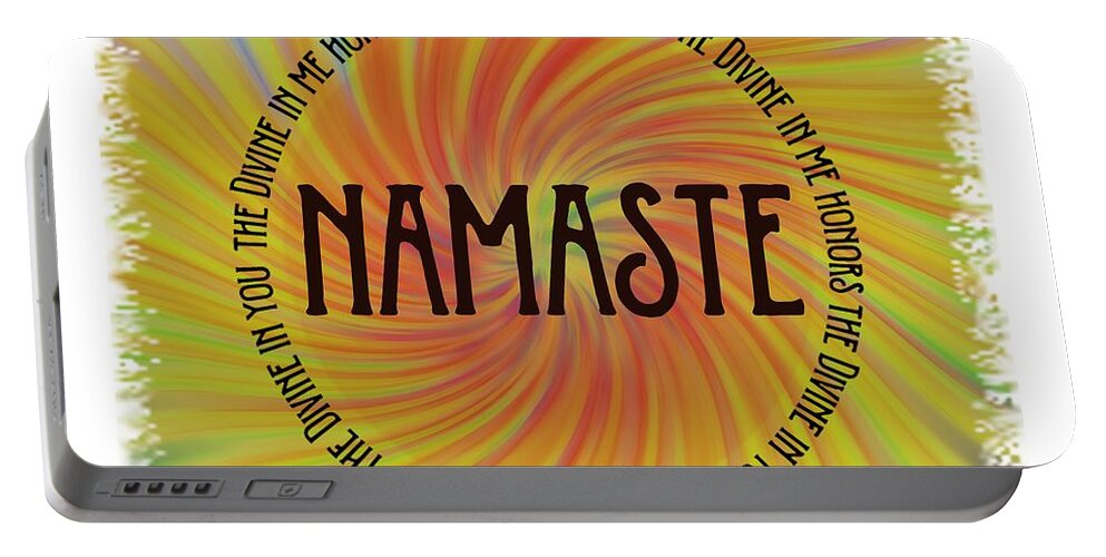 Terry Deluco Portable Battery Charger featuring the photograph Namaste Divine and Honor Swirl by Terry DeLuco