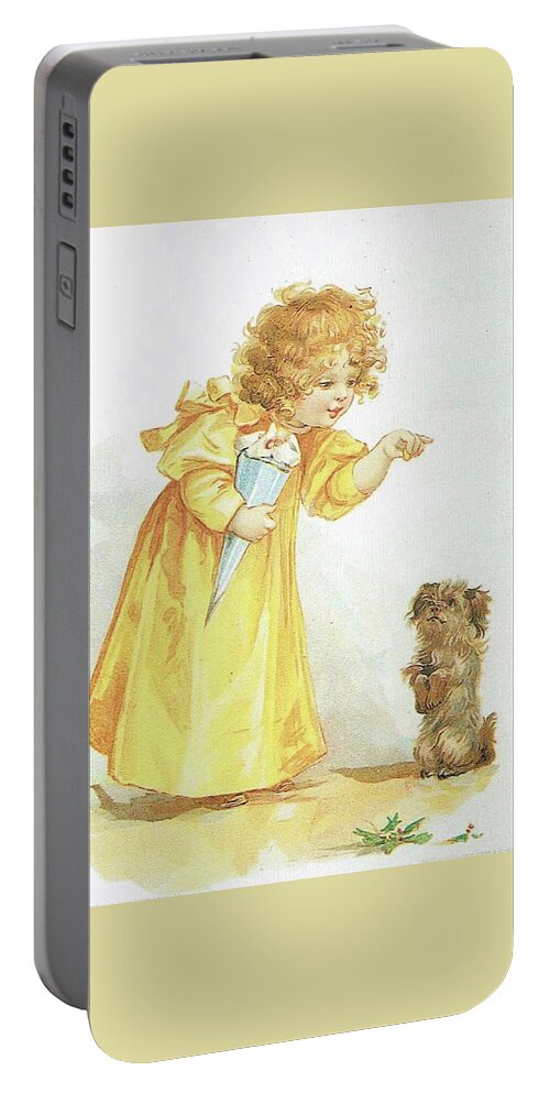 Frances Brundage Portable Battery Charger featuring the painting Nancy and Spot by Reynold Jay