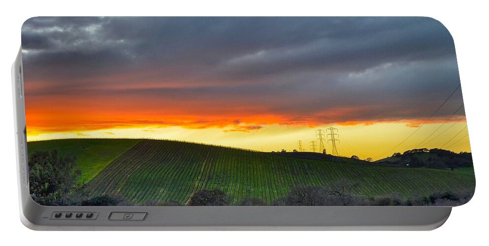 Napa Sunrise Portable Battery Charger featuring the photograph Napa Sunrise by Maria Jansson