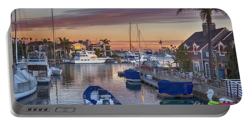 Naples Canals Portable Battery Charger featuring the photograph Naples Canal Dingey by David Zanzinger