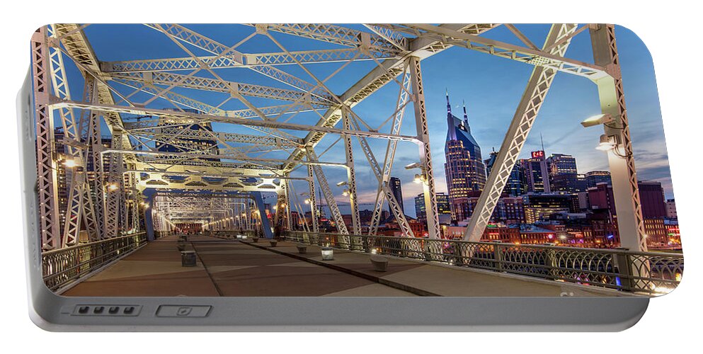 Nashville Portable Battery Charger featuring the photograph Nashville Bridge by Brian Jannsen