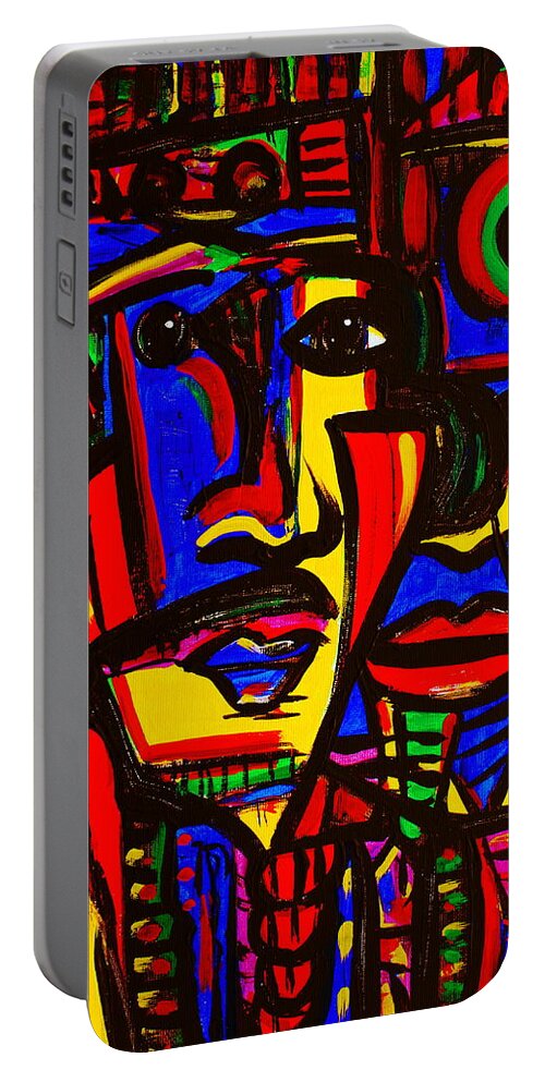 Expressionism Portable Battery Charger featuring the painting Natives by Natalie Holland