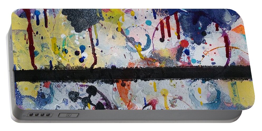 Abstract Portable Battery Charger featuring the painting Natrual.Mystics.III by A MiL