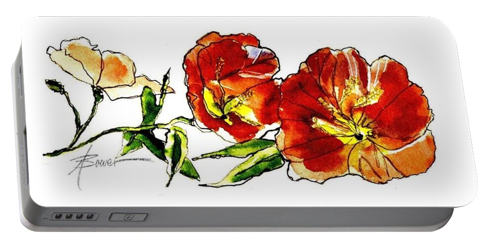 Flowers Portable Battery Charger featuring the painting Natural Beauty by Adele Bower