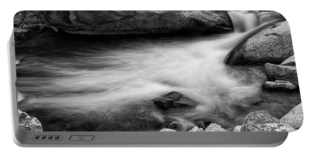 Black White Art Portable Battery Charger featuring the photograph Nature's Pool by James BO Insogna