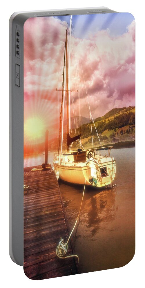 Boats Portable Battery Charger featuring the photograph Nautical Morning by Debra and Dave Vanderlaan