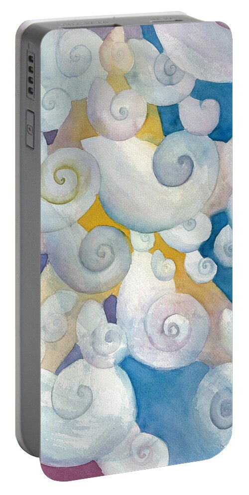 Ocean Portable Battery Charger featuring the painting Nautilus Star by Kelly Perez