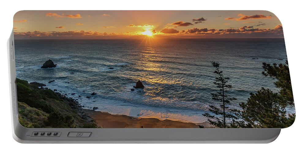 Navarro Beach Portable Battery Charger featuring the photograph Navarro Beach Sunset - Albion, CA by Donnie Whitaker