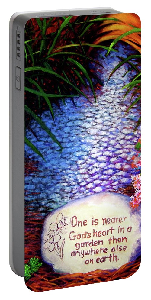 Christian Portable Battery Charger featuring the painting Garden Wisdom, Nearer by Jeanette Jarmon